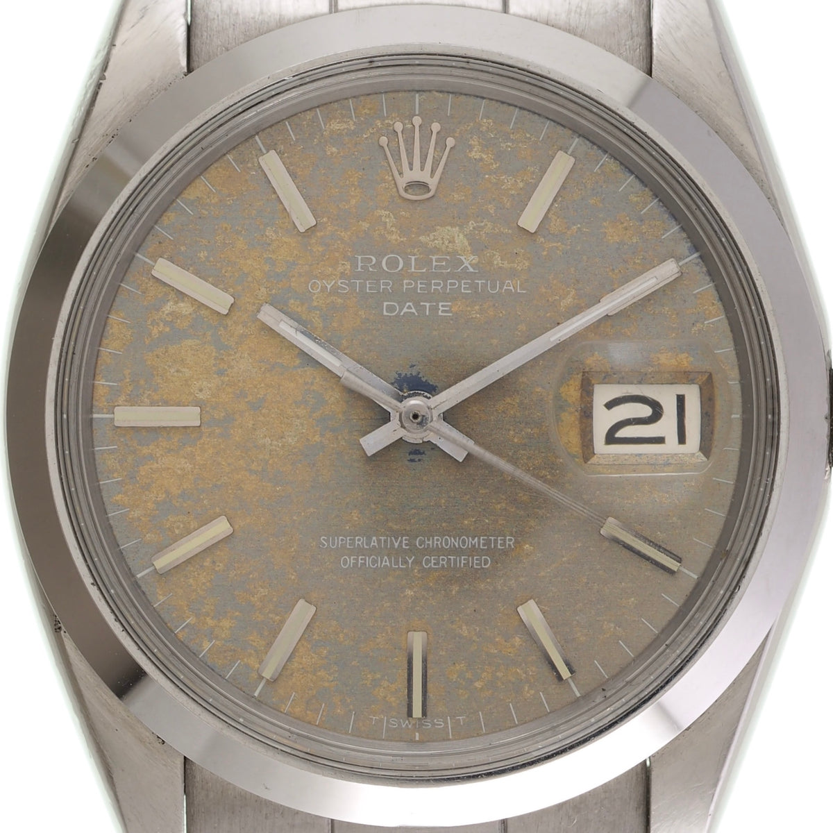 ROLEX OYSTER PERPETUAL DATE Ref.1500 Blue Patina Dial