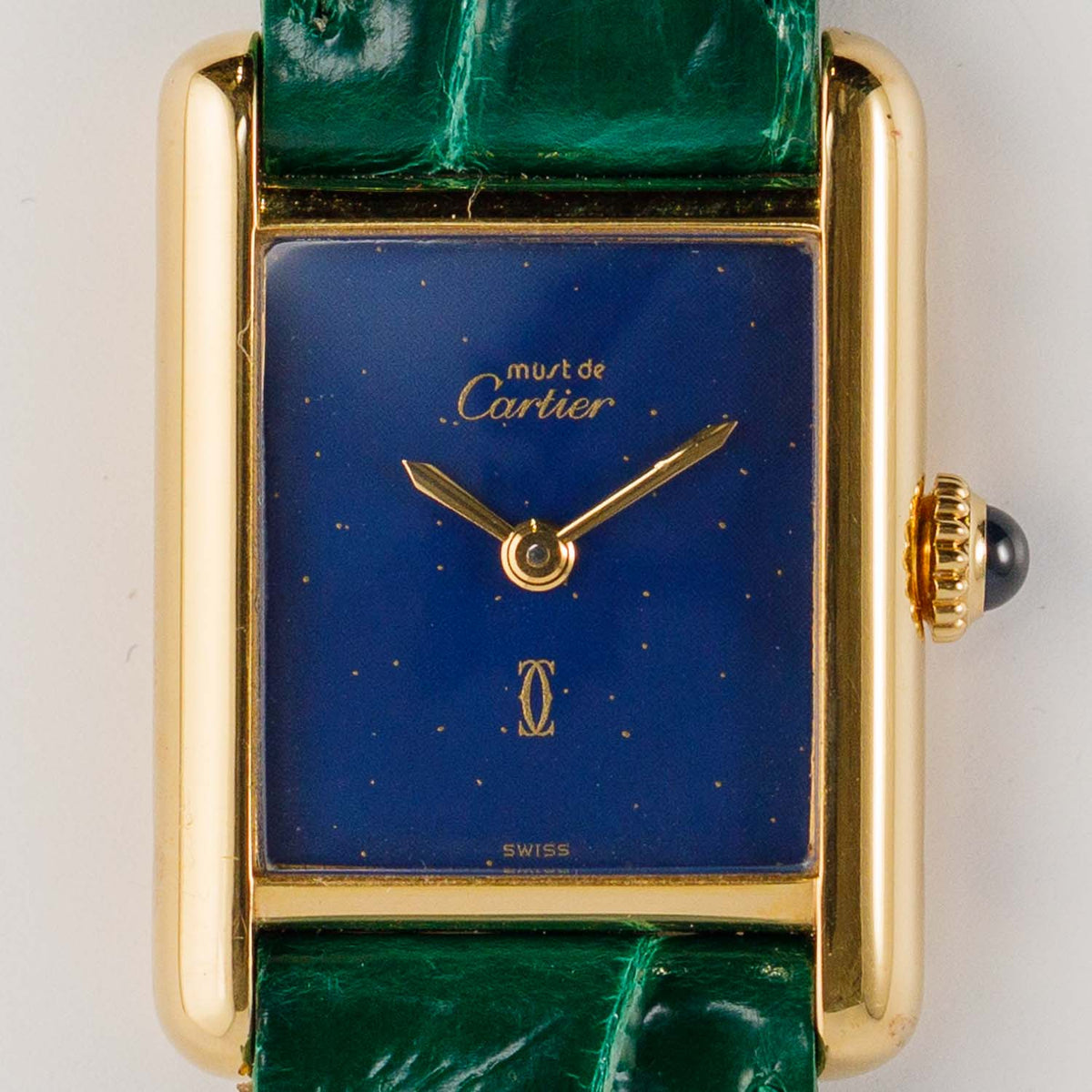 CARTIER SM must de tank Lapis Blue Dial