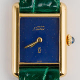 CARTIER SM must de tank Lapis Blue Dial