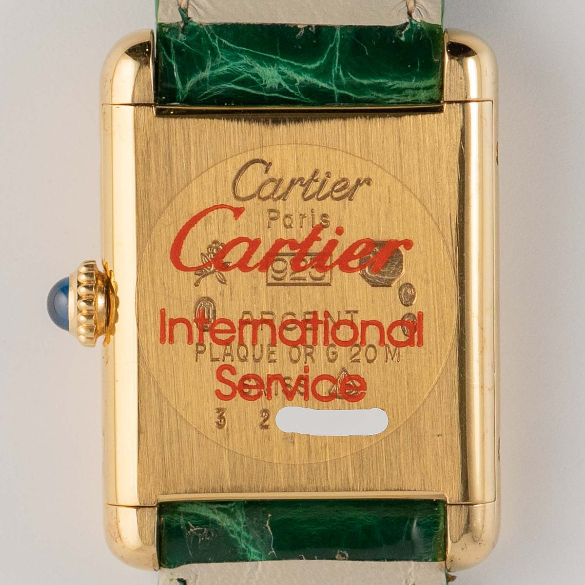 CARTIER SM must de tank Lapis Blue Dial