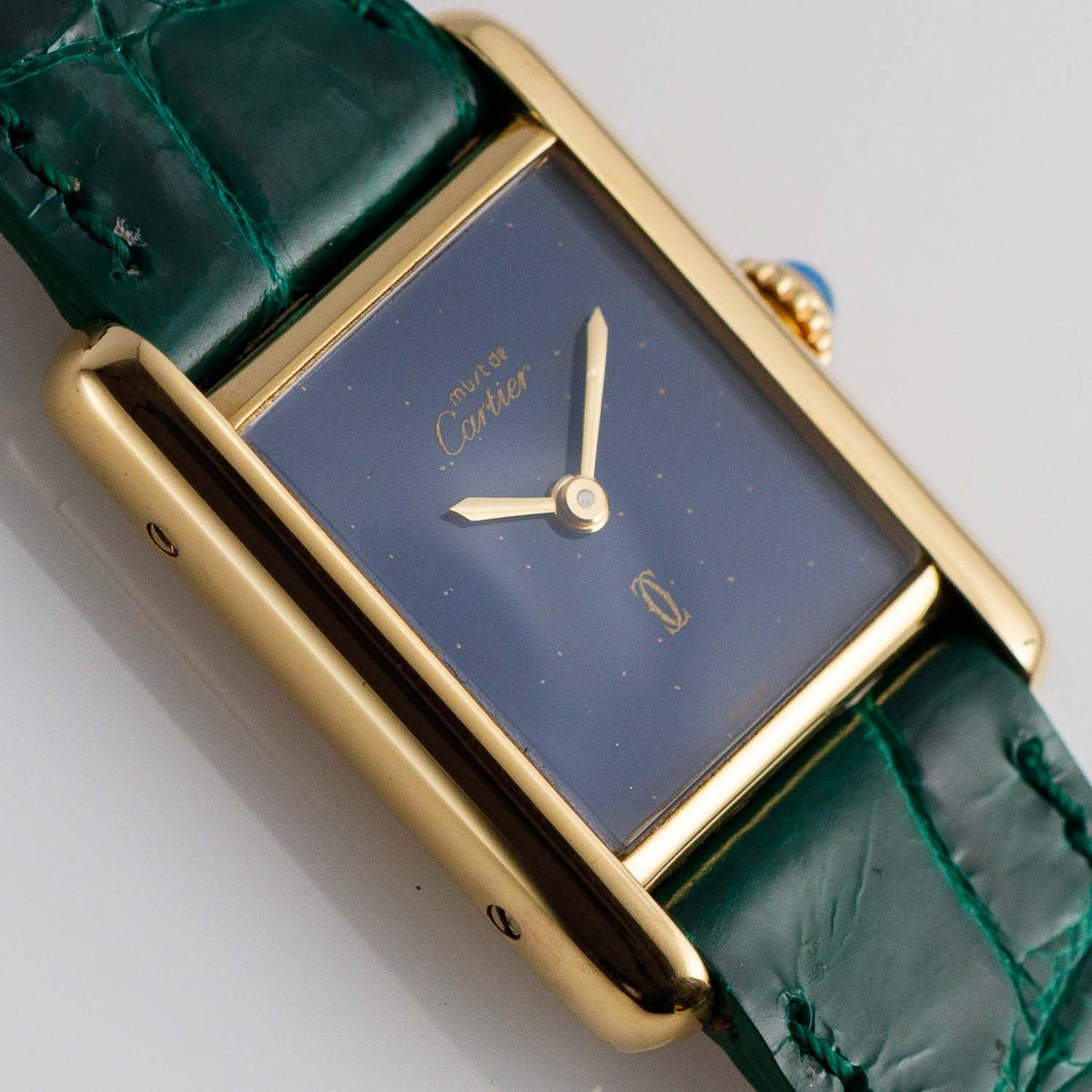 CARTIER SM must de tank Lapis Blue Dial