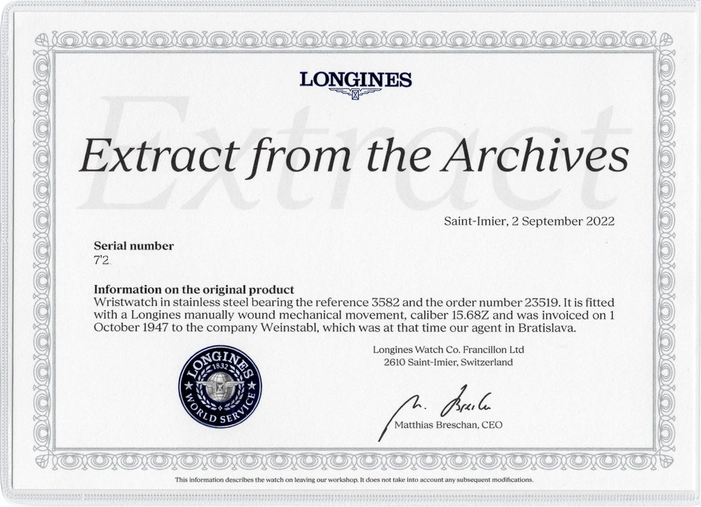 LONGINES Ref.3582 / 23519 Majetek Tartarugone