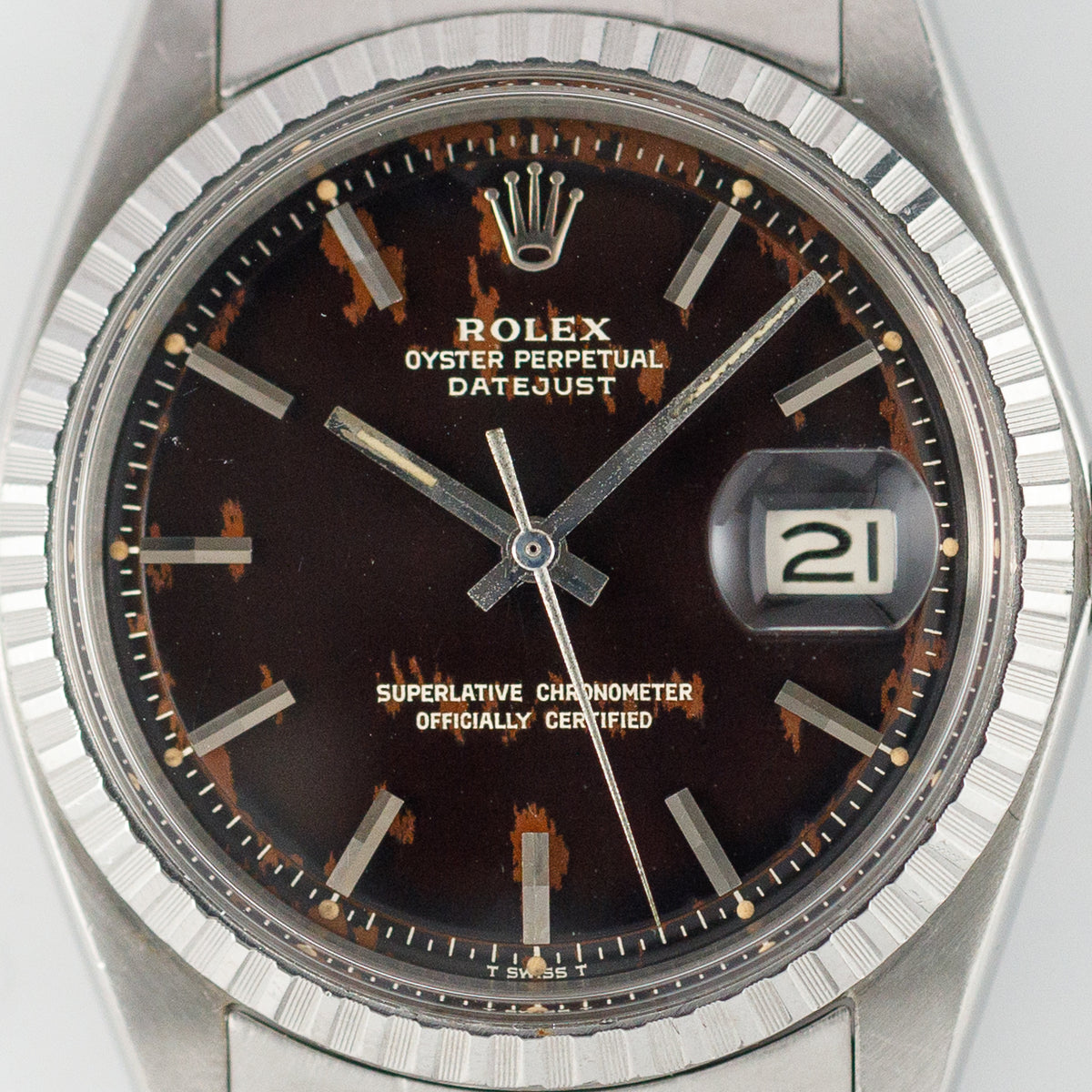ROLEX DATEJUST Ref.1603 Glossy Black Gilt Dial