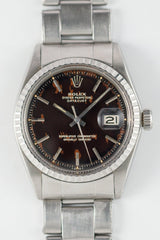 ROLEX DATEJUST Ref.1603 Glossy Black Gilt Dial