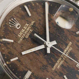 ROLEX OYSTER PERPETUAL DATE REF.1500 BLACK GILT PATINA DIAL