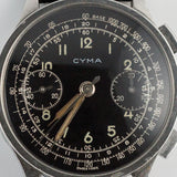 CYMA Ref.6137 Black Mirror Gilt Dial Cylinder Case