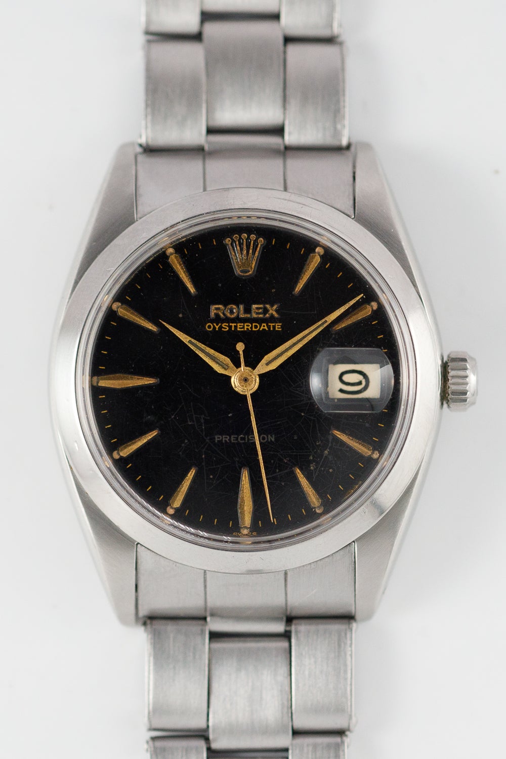 ROLEX OYSTERDATE Re.6694 Black Gilt Dial