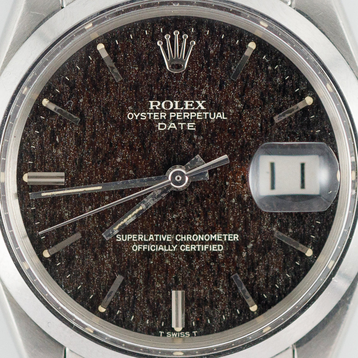 ROLEX OYSTER PERPETUAL DATE Ref.1500 Black Gilt Patina Dial