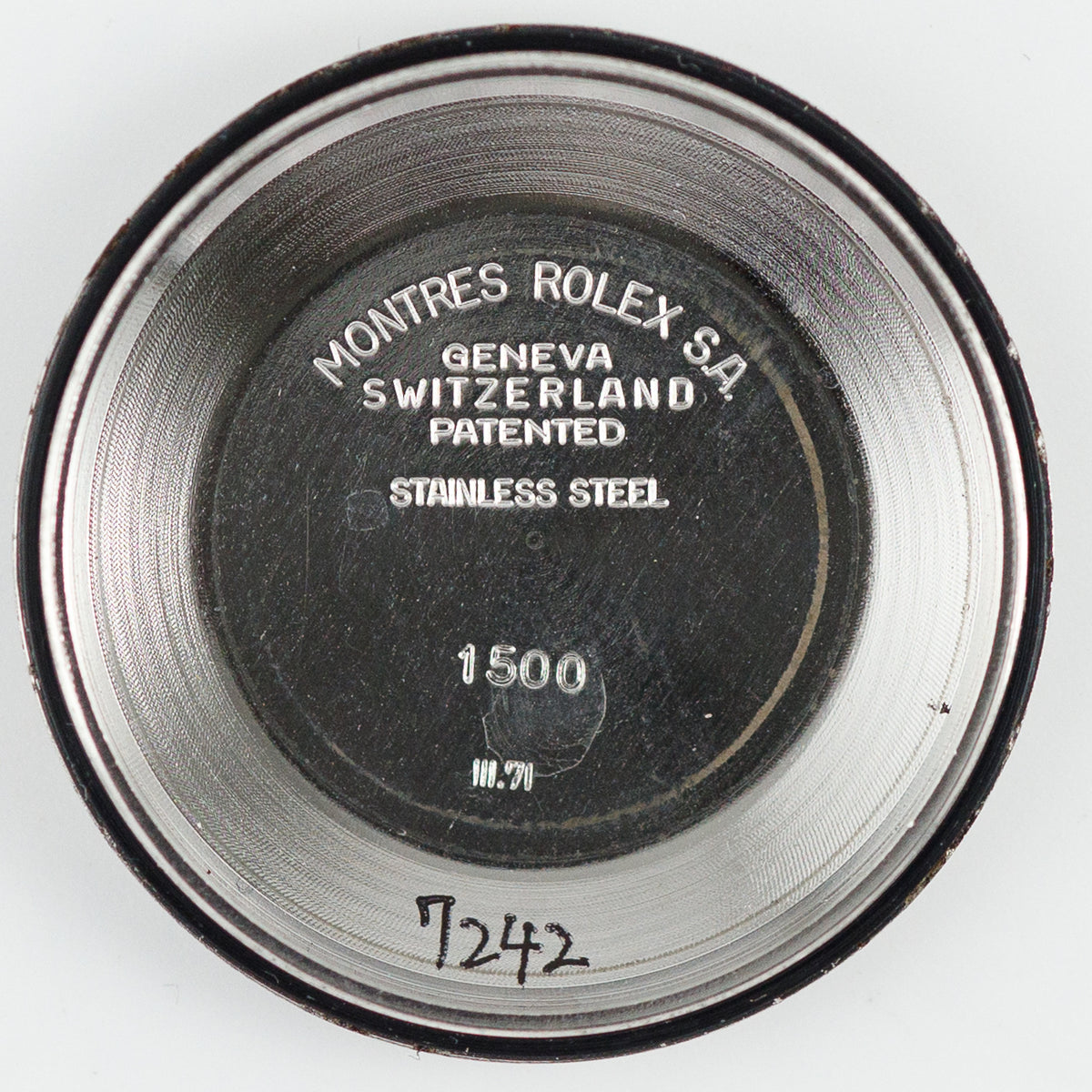 ROLEX OYSTER PERPETUAL DATE Ref.1500 Black Gilt Patina Dial