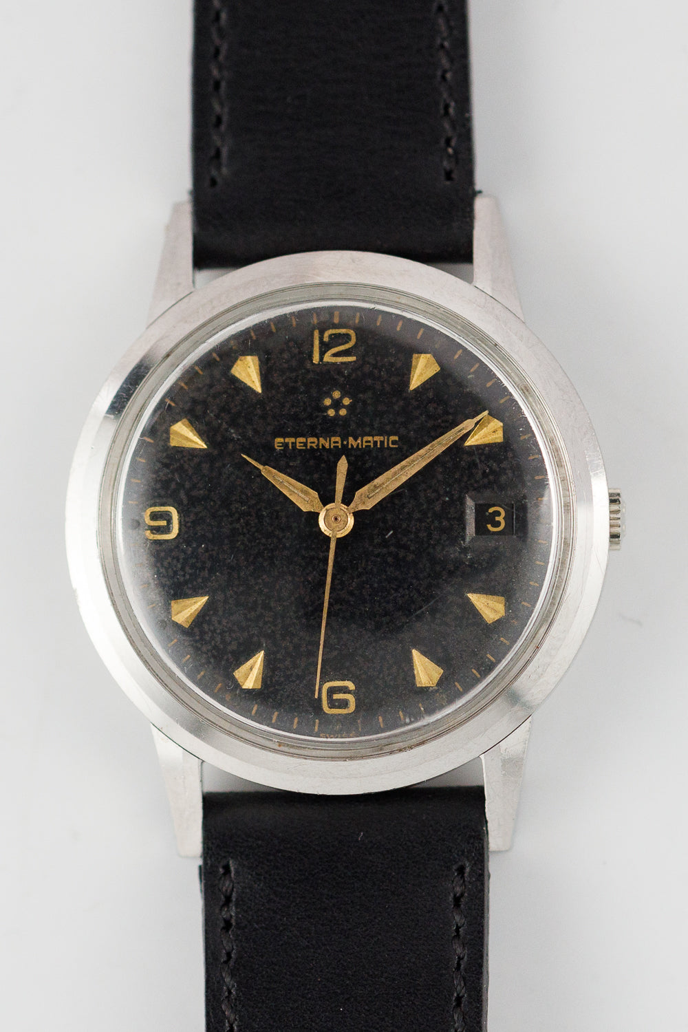 ETERNA MATIC Black Gilt Dial Diamond Index – TIMEANAGRAM