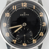 ZENITH Jumbo Case Black Gilt Dial 3 Circle line