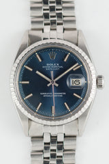 ROLEX DATEJUST Ref.1603 Wide Boy Blue dial