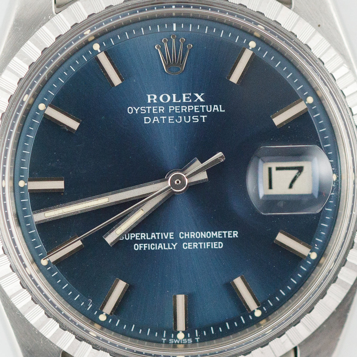 ROLEX DATEJUST Ref.1603 Wide Boy Blue dial