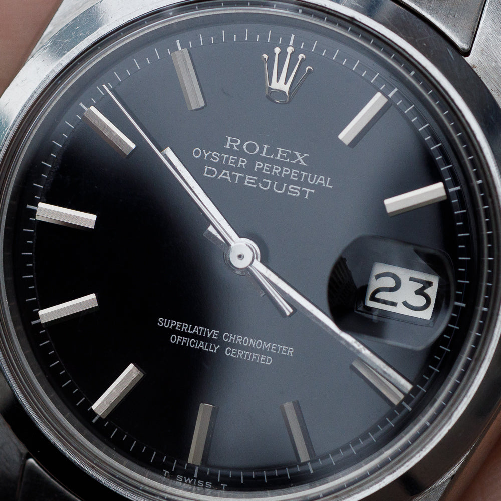 ROLEX DATEJUST ref.1600 Black Mirror Dial