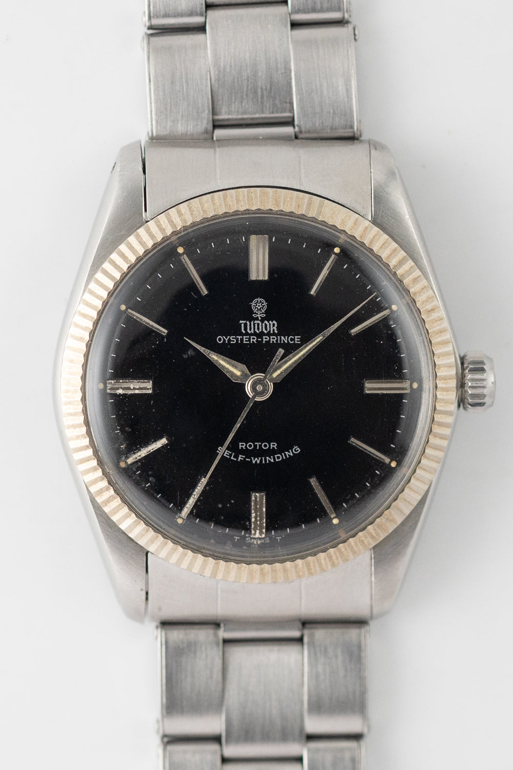 TUDOR OYSTER PRINCE Ref.7965 Earliest Fluted Bezel Black Mirror Dial