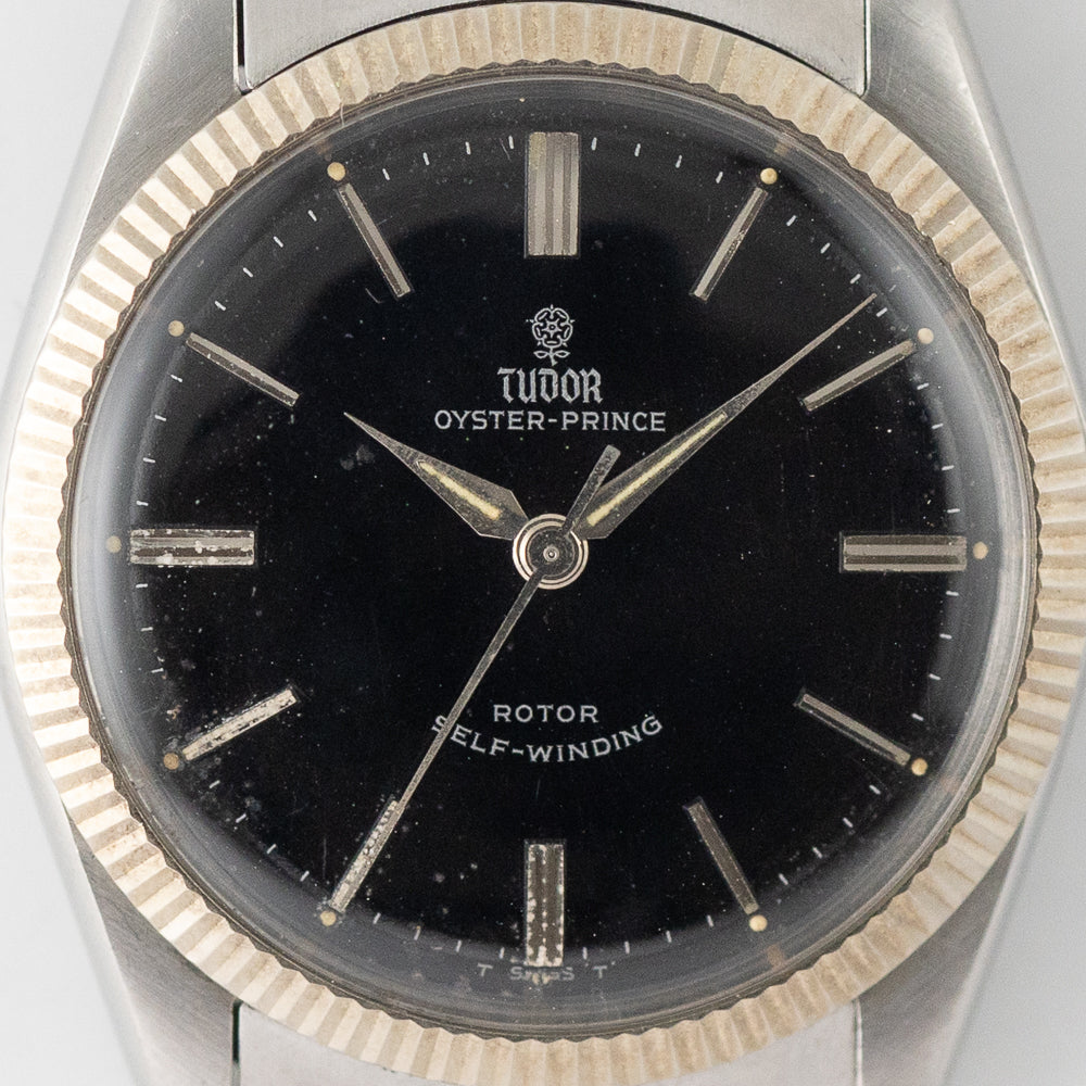 TUDOR OYSTER PRINCE Ref.7965 Earliest Fluted Bezel Black Mirror Dial