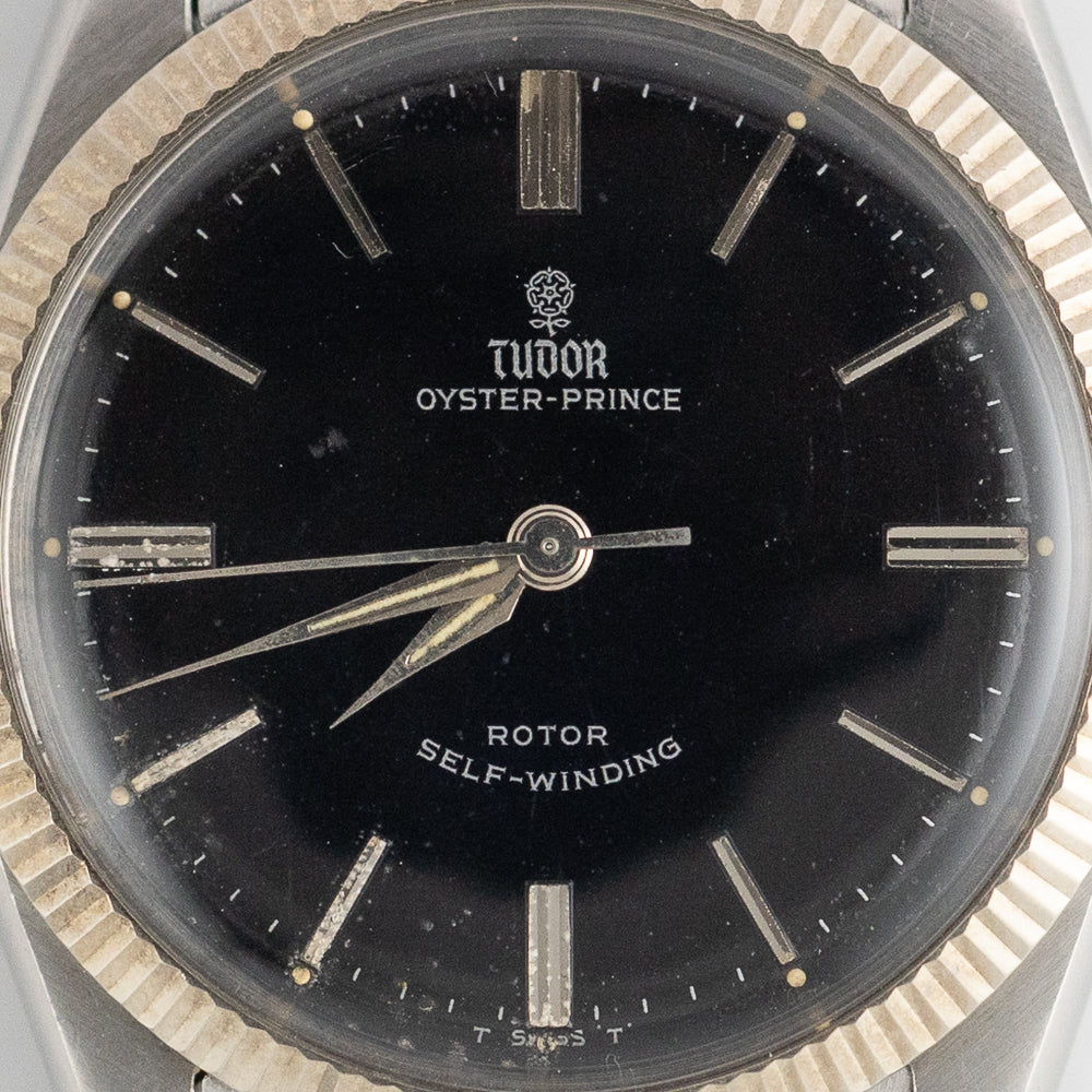 TUDOR OYSTER PRINCE Ref.7965 Earliest Fluted Bezel Black Mirror Dial