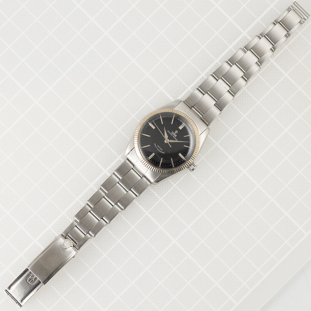 TUDOR OYSTER PRINCE Ref.7965 Earliest Fluted Bezel Black Mirror Dial