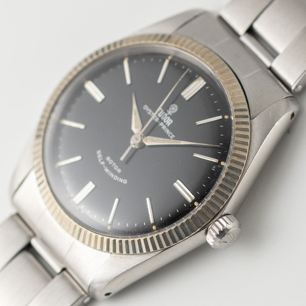 TUDOR OYSTER PRINCE Ref.7965 Earliest Fluted Bezel Black Mirror Dial