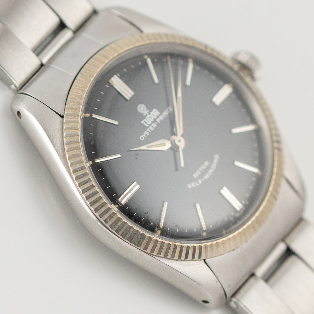TUDOR OYSTER PRINCE Ref.7965 Earliest Fluted Bezel Black Mirror Dial