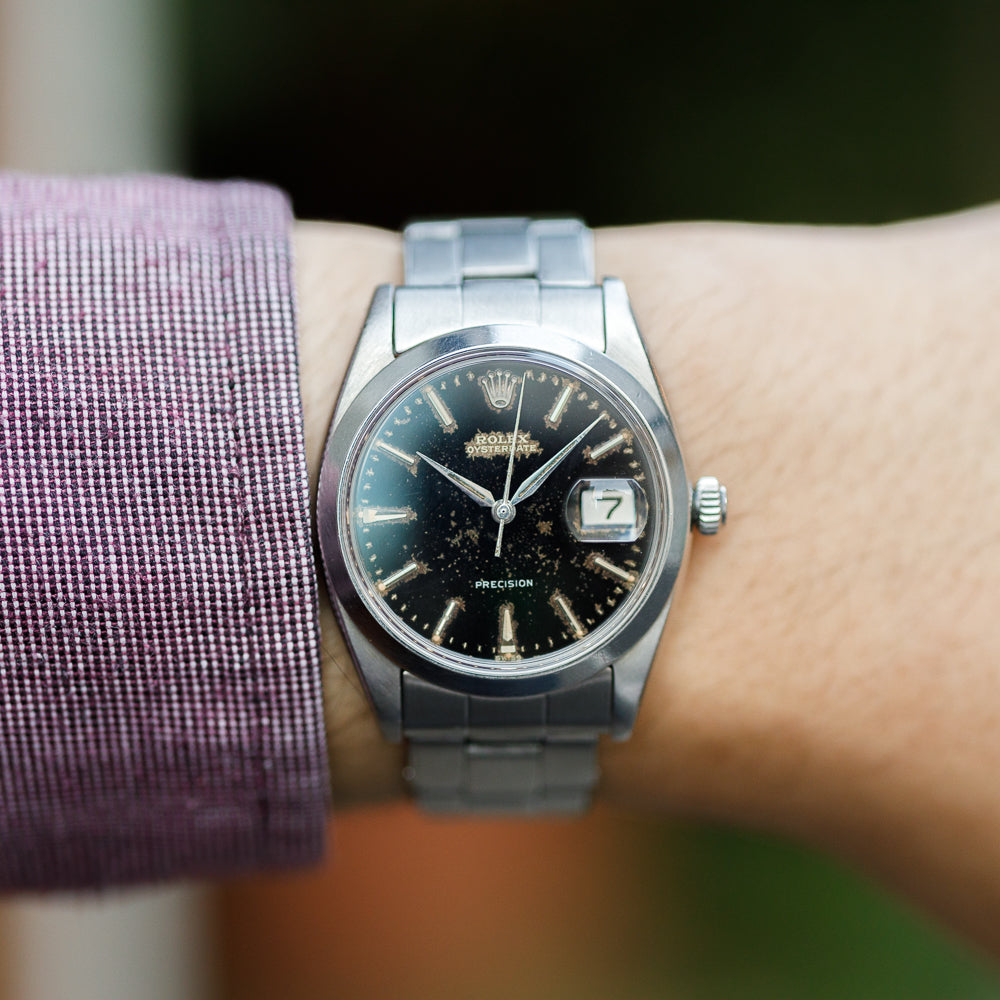 ROLEX OYSTERDATE Ref.6694 Black Gilt Dial