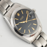 ROLEX OYSTERDATE Re.6694 Black Gilt Dial No Luminous
