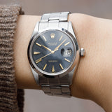 ROLEX OYSTERDATE Re.6694 Black Gilt Dial No Luminous