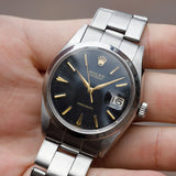 ROLEX OYSTERDATE Re.6694 Black Gilt Dial No Luminous