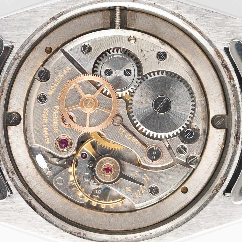 ROLEX OYSTERDATE Re.6694 Black Gilt Dial No Luminous