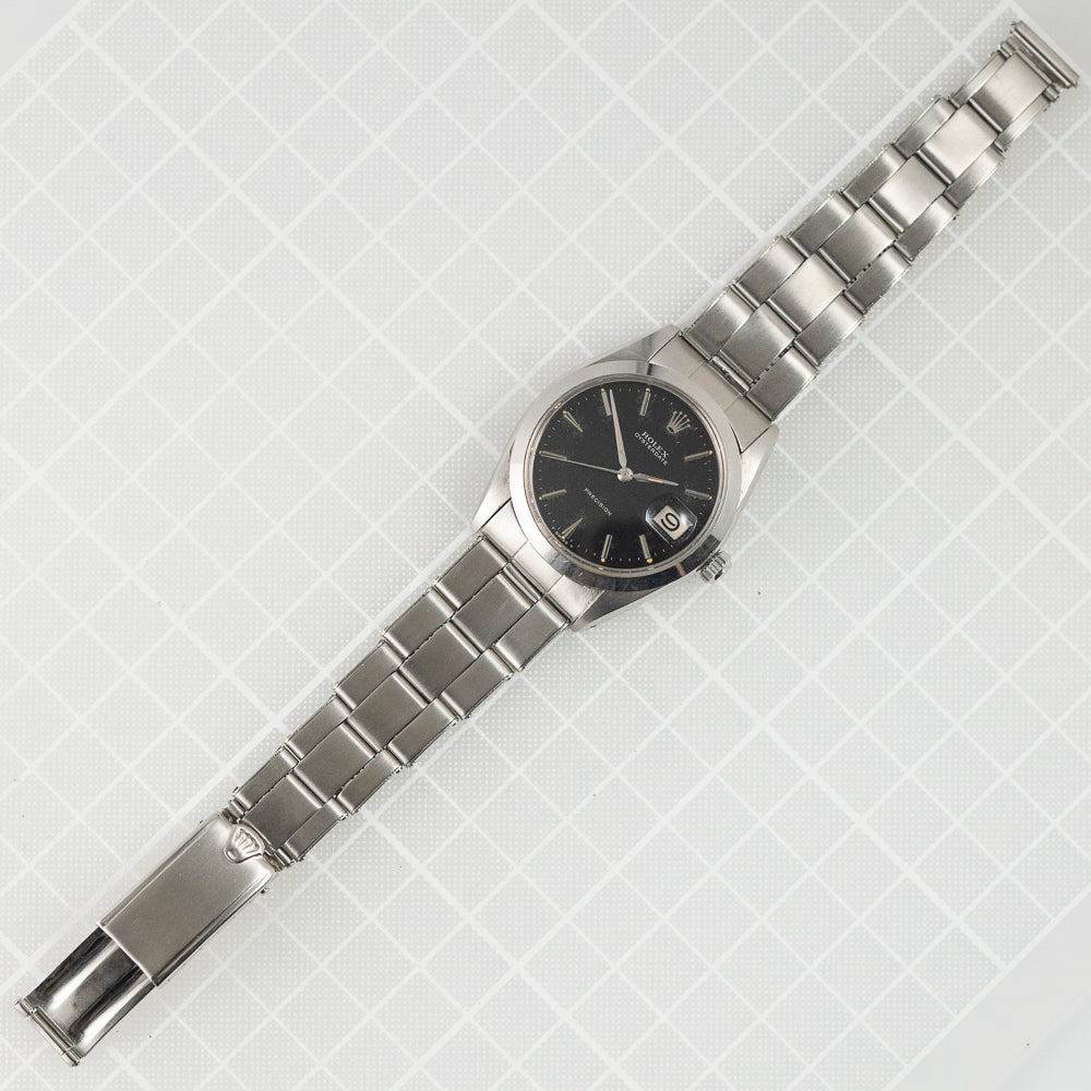 ROLEX OYSTERDATE Ref6694 Black Gilt Dial with Expansion Bracelet