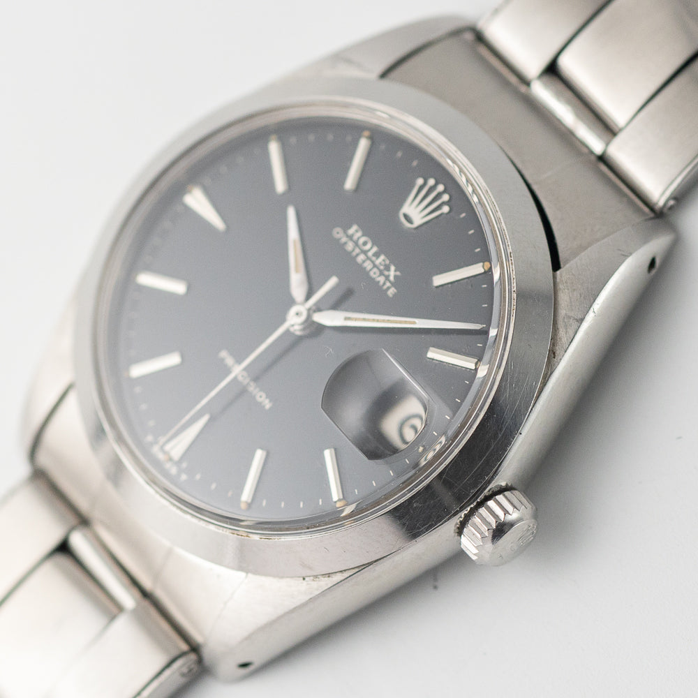 ROLEX OYSTERDATE Ref6694 Black Gilt Dial with Expansion Bracelet