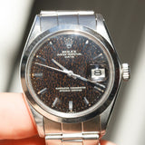 ROLEX OYSTER PERPETUAL DATE Ref.1500 Black Gilt Patina Dial
