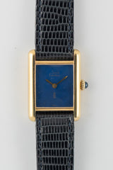 CARTIER SM MUST DE TANK LAPIS BLUE DIAL