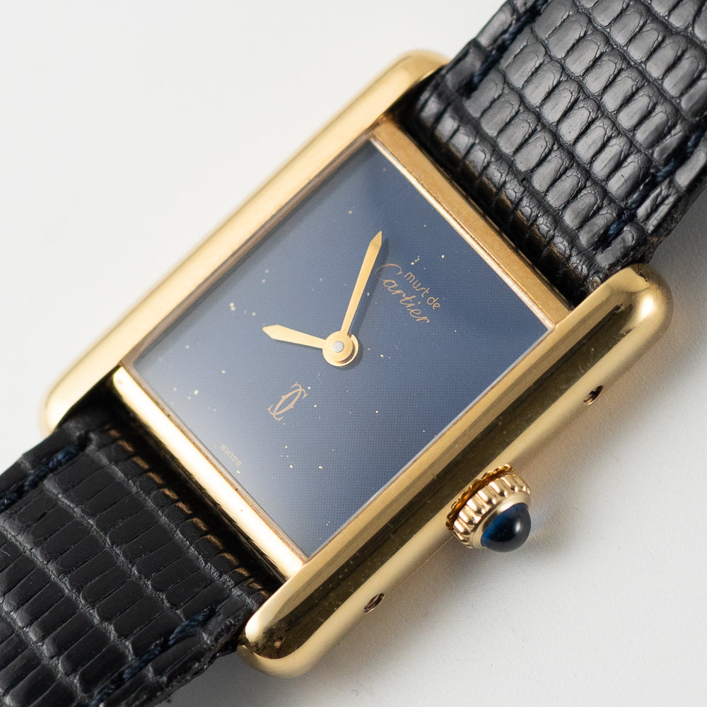 CARTIER SM MUST DE TANK LAPIS BLUE DIAL
