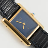 CARTIER SM MUST DE TANK LAPIS BLUE DIAL