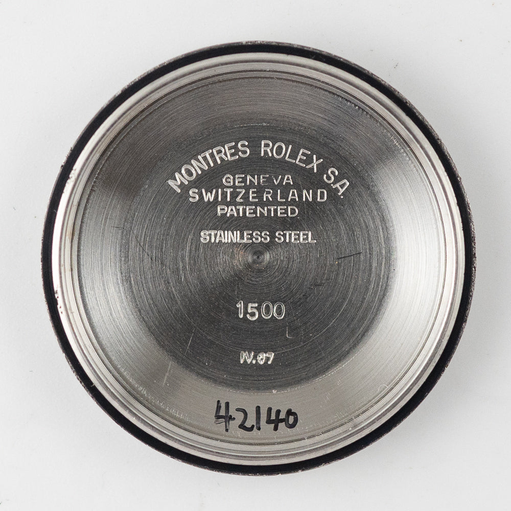 ROLEX OYSTER PERPETUAL DATE Ref.1500 Black Gilt Patina Dial