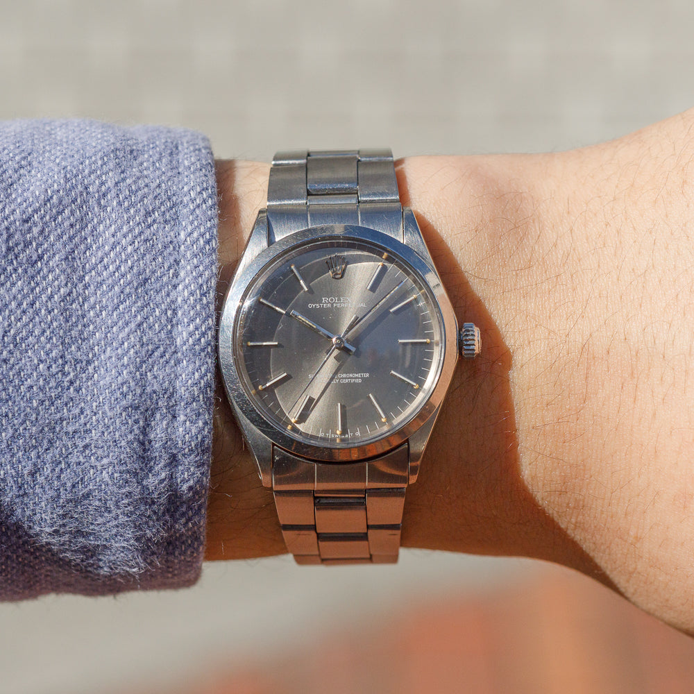 ROLEX OYSTER PERPETUAL Ref.1002 Gray Dial Long Minute