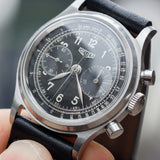 HEUER Valjoux 69 Chronograph Black Gilt Dial