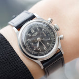 HEUER Valjoux 69 Chronograph Black Gilt Dial