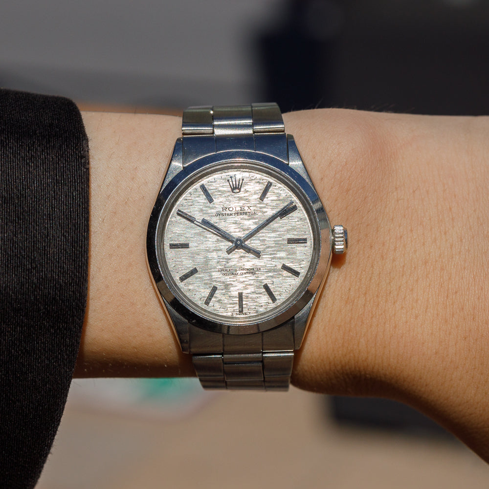 ROLEX OYSTER PERPETUAL Ref.1002 Silver Mosaic Dial