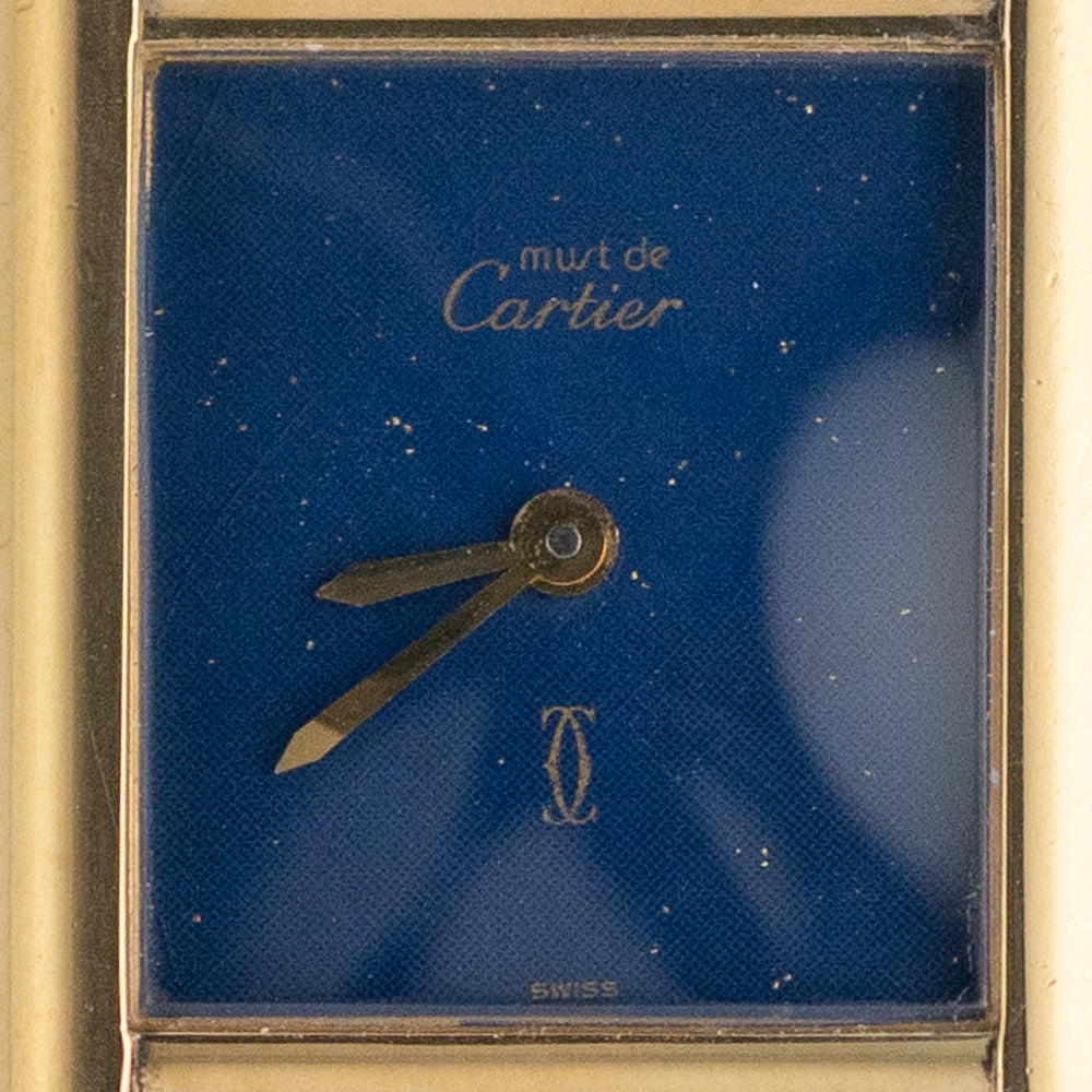 CARTIER SM MUST DE TANK LAPIS BLUE DIAL
