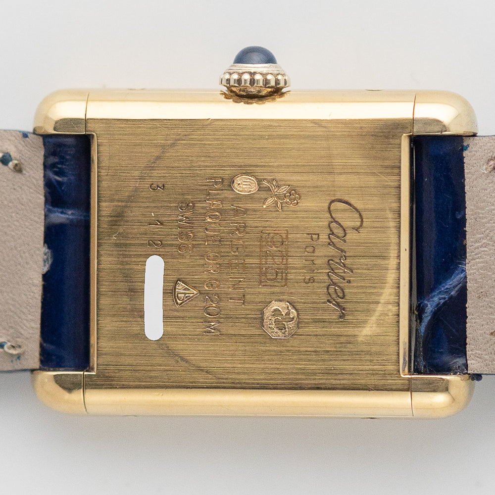 CARTIER SM MUST DE TANK LAPIS BLUE DIAL