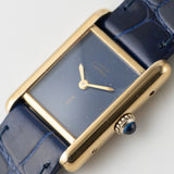 CARTIER SM MUST DE TANK LAPIS BLUE DIAL