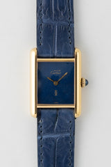 CARTIER SM MUST DE TANK LAPIS BLUE DIAL