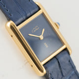 CARTIER SM MUST DE TANK LAPIS BLUE DIAL
