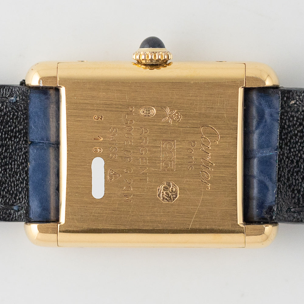 CARTIER SM MUST DE TANK LAPIS BLUE DIAL