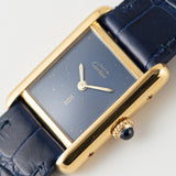CARTIER SM MUST DE TANK LAPIS BLUE DIAL