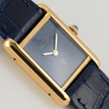 CARTIER SM MUST DE TANK LAPIS BLUE DIAL