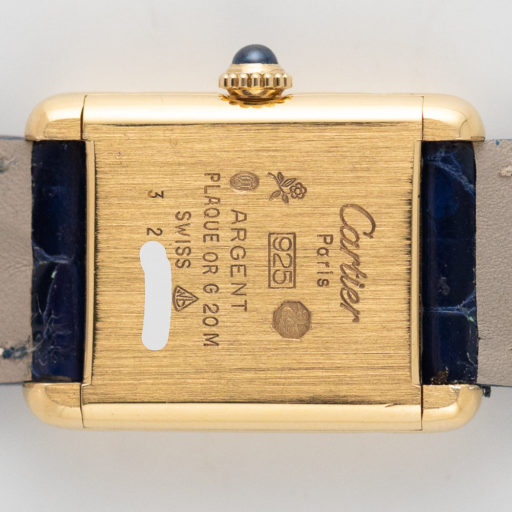 CARTIER SM MUST DE TANK LAPIS BLUE DIAL