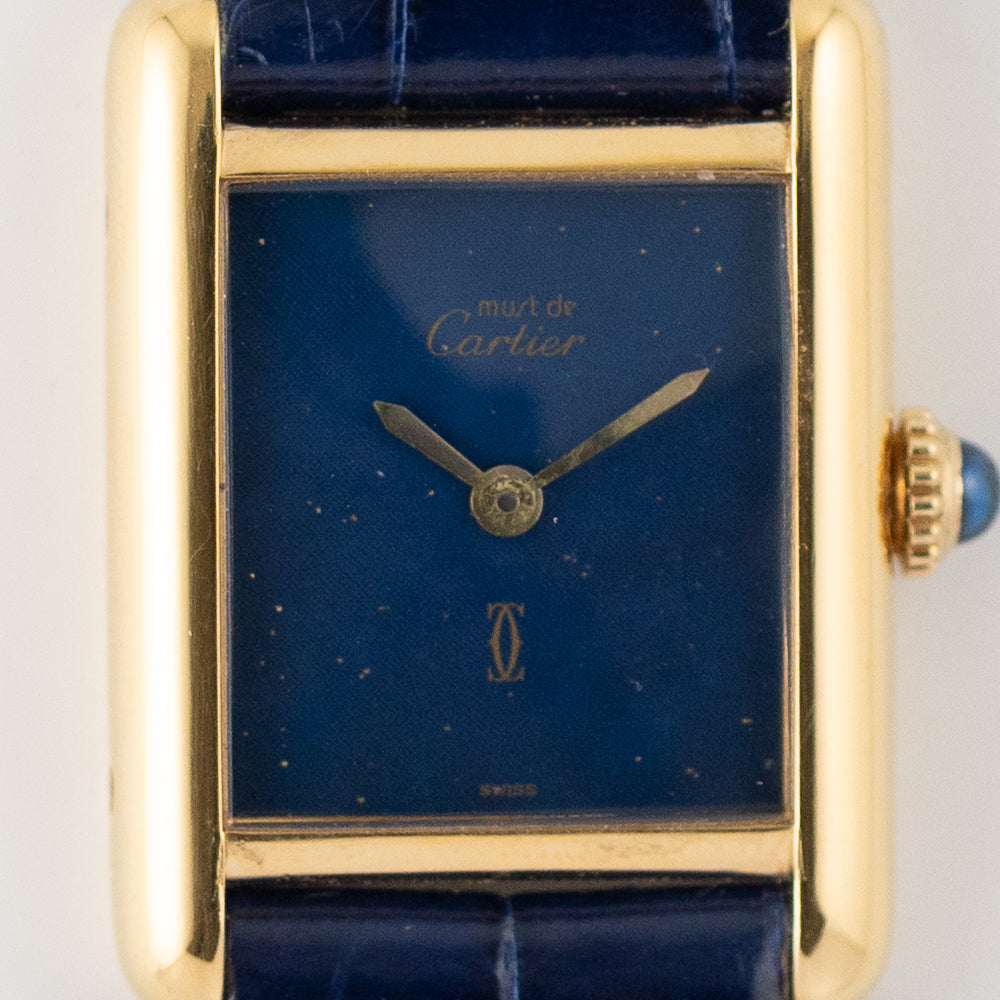 CARTIER SM MUST DE TANK LAPIS BLUE DIAL